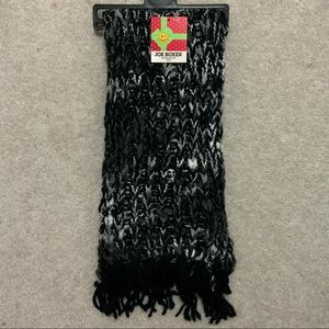 Black Shimmer Crochet Scarf
